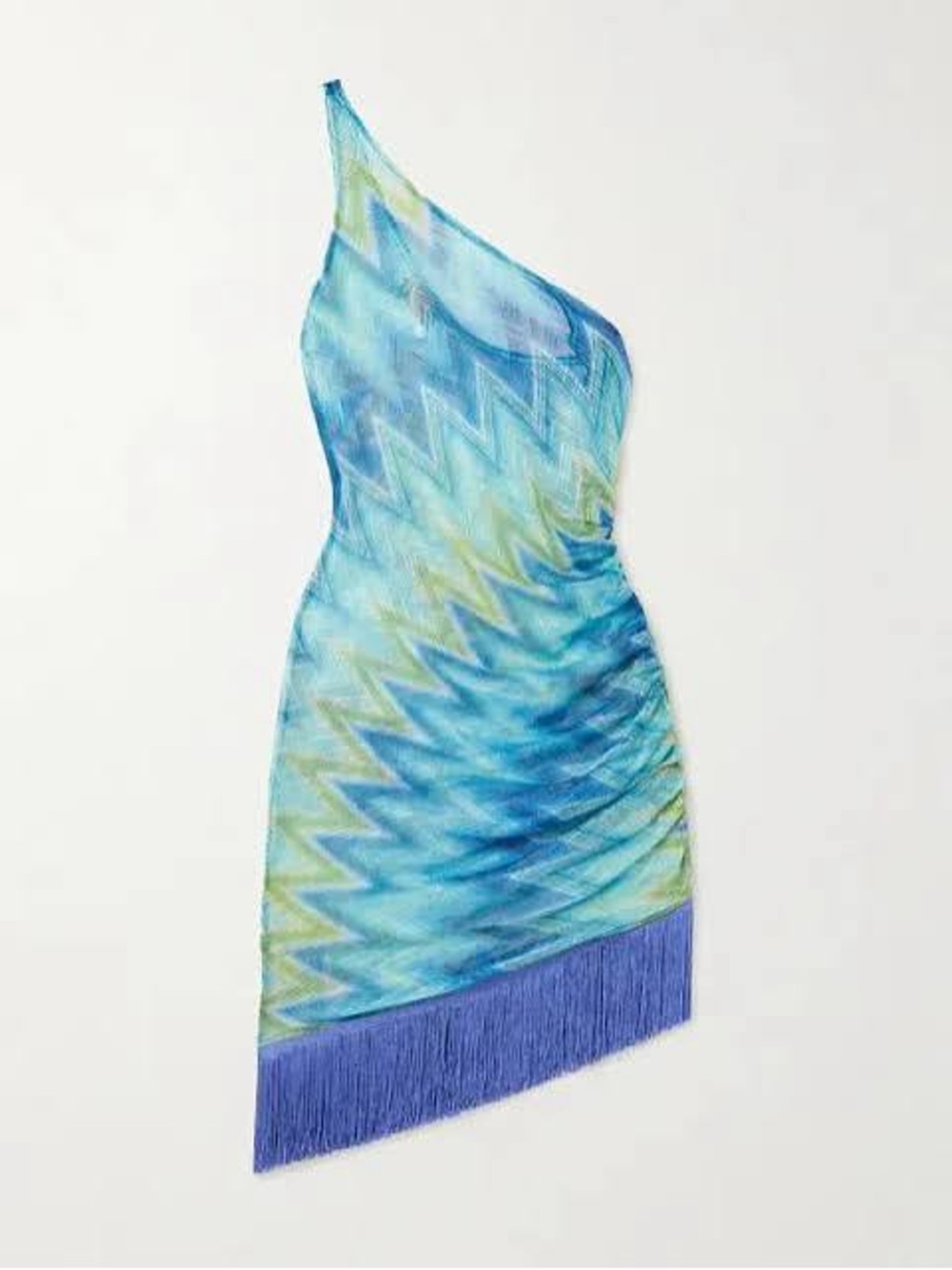 Missoni One-Shoulder Fringe Mini Dress - Picture 2 of 7